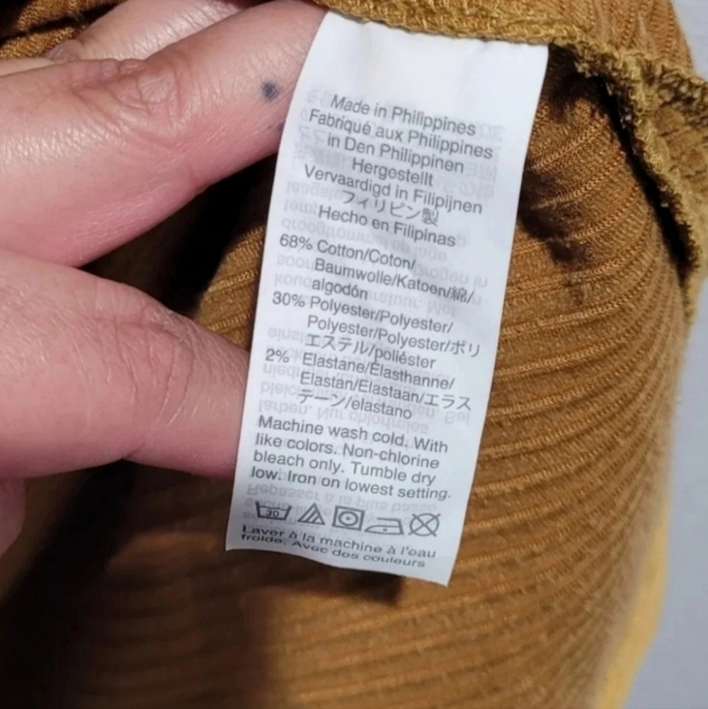 Madewell Texture & Thread Velour Corduroy Mockneck Top in mustard Color Medium - Picture 6 of 10